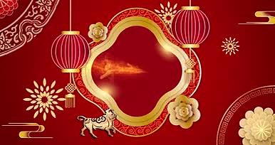 4K简洁大气中国风开门红迎新年喜庆片头视频的预览图